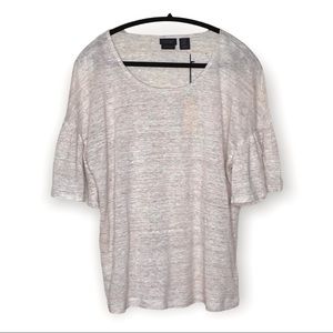 Rachel Roy-Relaxed fit Heathered Blouse-Dropped Butterfly sleeves-NWT-Sz Med.